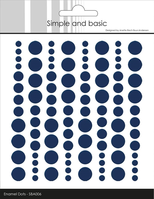  Simple and Basic Enamel Dots Dark Blue 4-6-8mm 96 stk